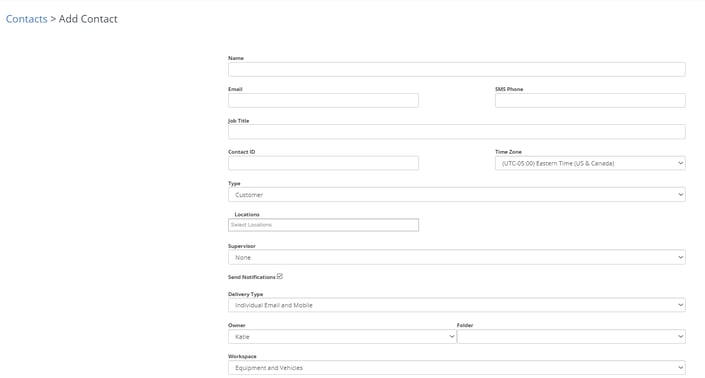 Expiration Reminder interface displaying employee contact setup for automated training assignment and tracking.
