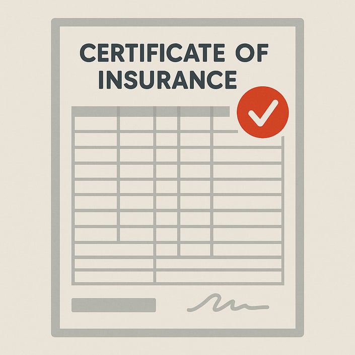Certificate of insurance