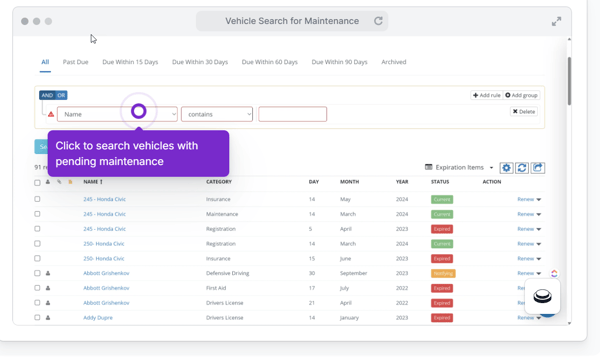 Vehicle maintenance