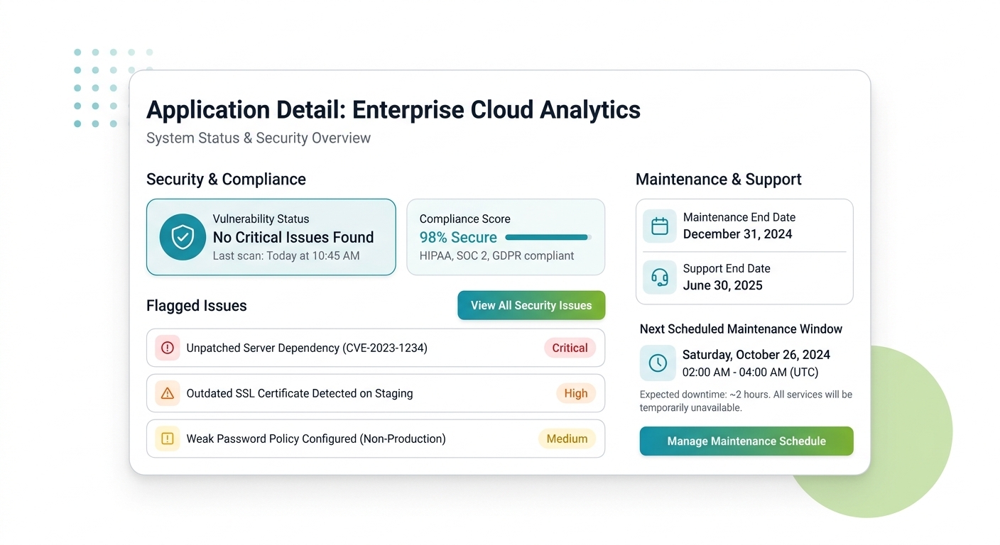 Vulnerability & Maintenance Tracking