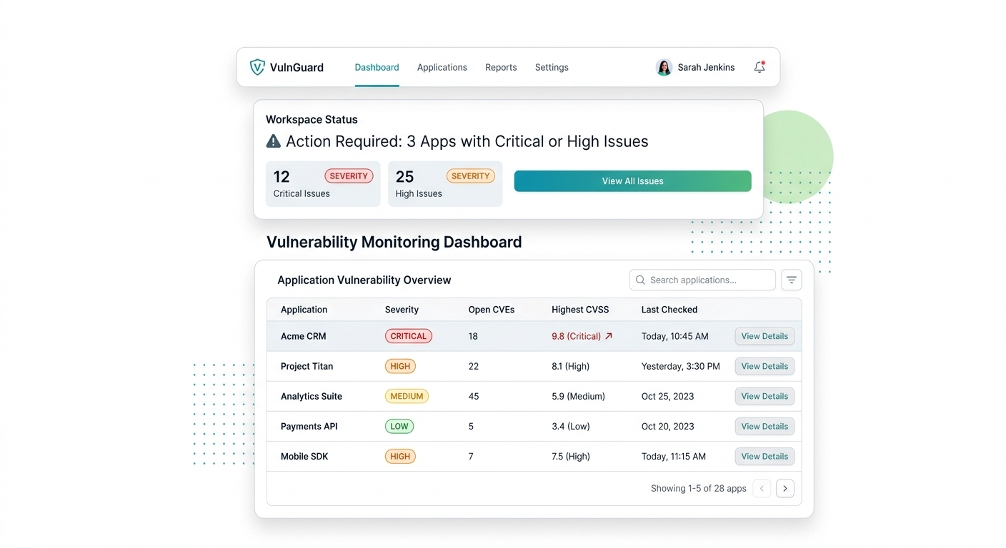 Automatic Vulnerability (CVE) Scanning