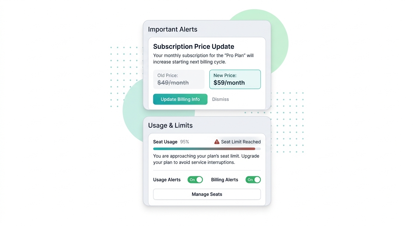 Price-Increase & Usage-Limit Alerts
